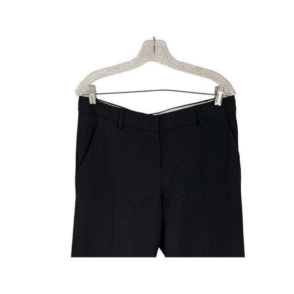 THEORY Wool Crepe Black Trousers Wide leg Pants Size 8 - Picture 4 of 11